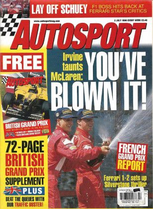 AUTOSPORT 1998 JULY 02 - FRENCH GRAND PRIX, BRITISH GRAND PRIX, SCHWARZ,BERGER